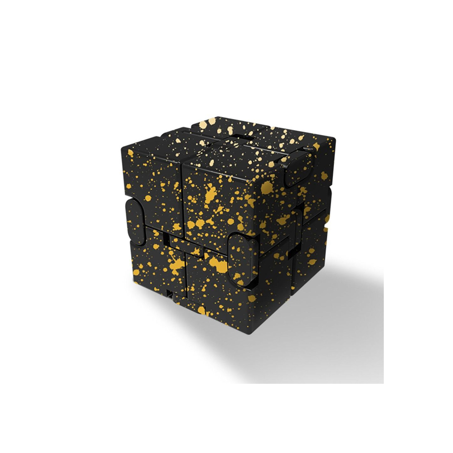Fidget Toy Infinite Cube Stressaflastningsflipblok - sort - gul