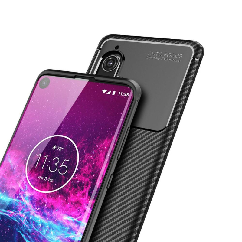 Carbon Fiber Anti - drop Soft TPU Suojakuori - Motorola Edge+ - Musta