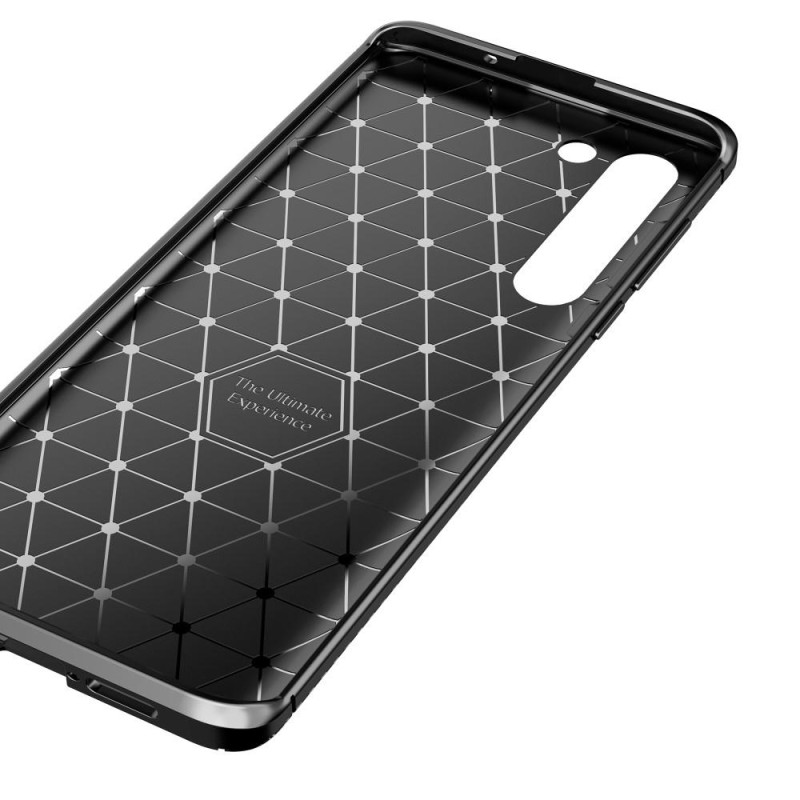 Carbon Fiber Anti - drop Soft TPU Suojakuori - Motorola Edge - Musta