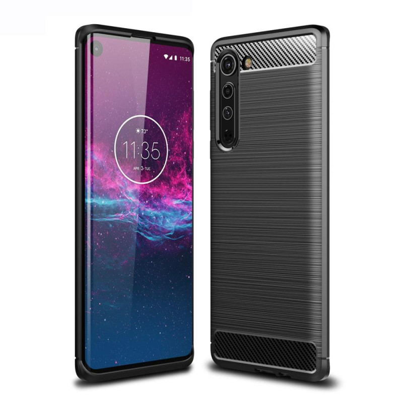Carbon Fiber Anti - drop Soft TPU Suojakuori - Motorola Edge - Musta