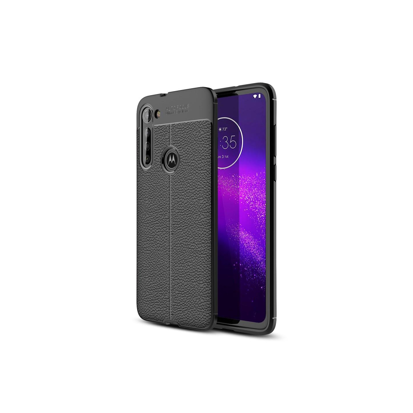 Motorola Moto G8 Power TPU Cover Litchi Texture - Sort