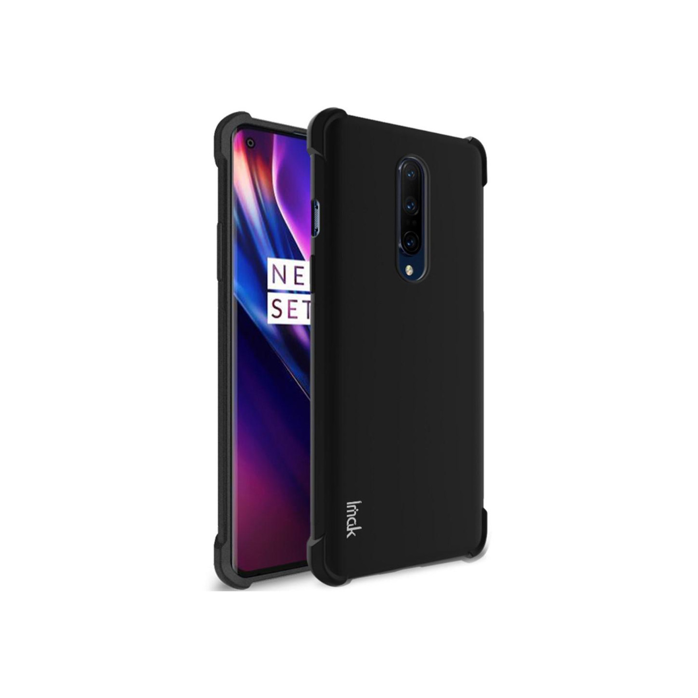 IMAK Soft TPU Cover+Skærmbeskytter til OnePlus 8 - Sort