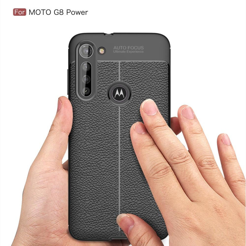 Motorola Moto G8 Power TPU Cover Litchi Texture - Sort