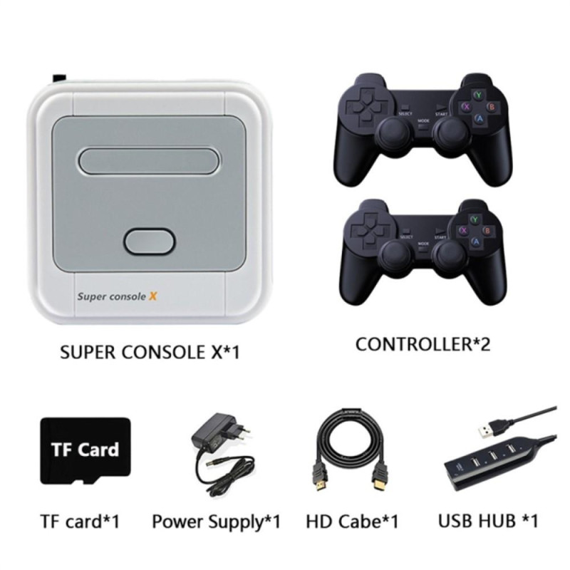 SUPER CONSOLE X Mini Game Console with 2 Wireless Controller