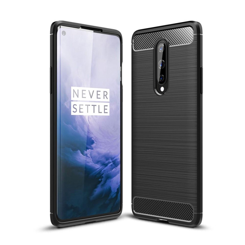OnePlus 8 Karbonfiber Tekstur TPU - deksel - Svart