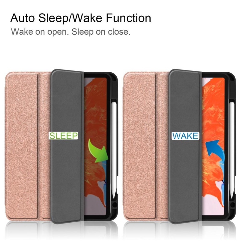 For iPad 12.9" 2020/2018 Tri - fold Stand Smart Tablet Case Cover - Gold