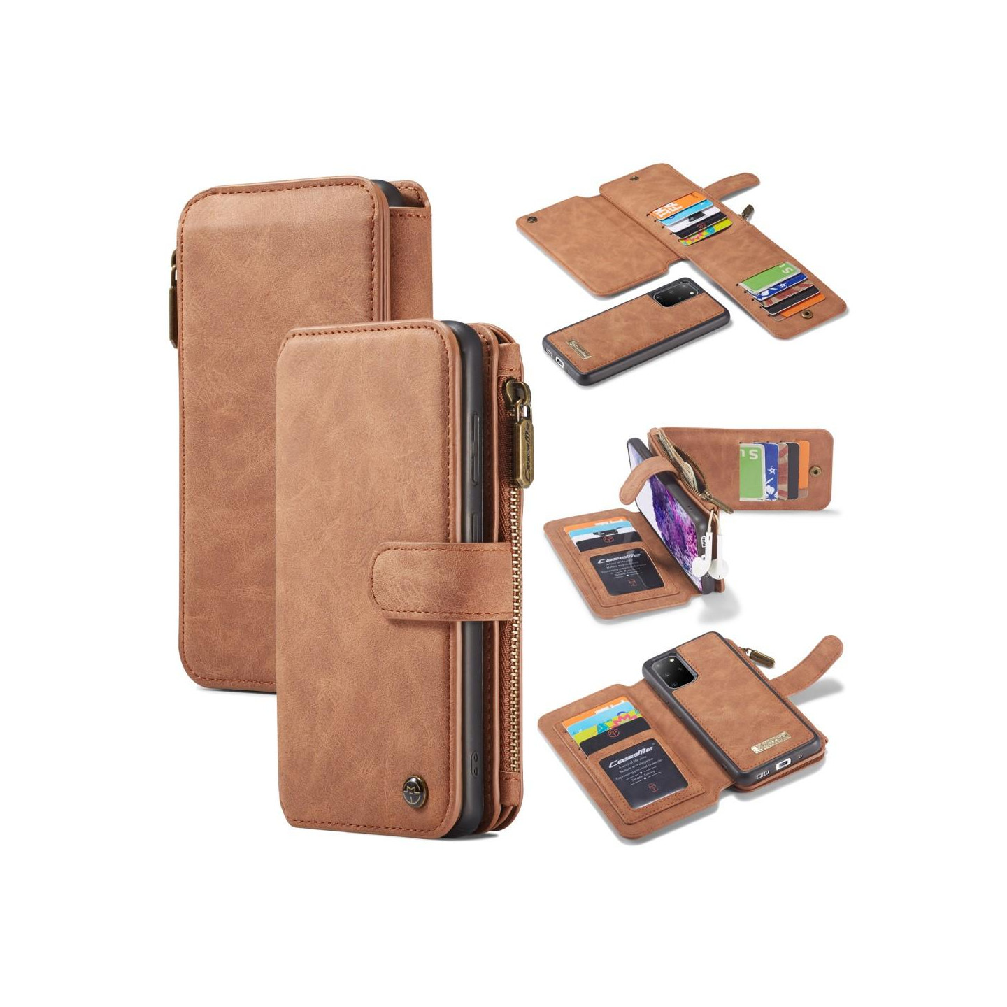 Samsung Galaxy S20 Plus CASEME 2 - in - 1 Irrotettava - Ruskea