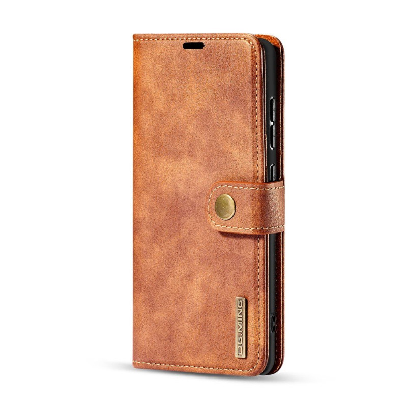 DG.MING Split Leather Wallet Case for Samsung Galaxy A51 - Brown