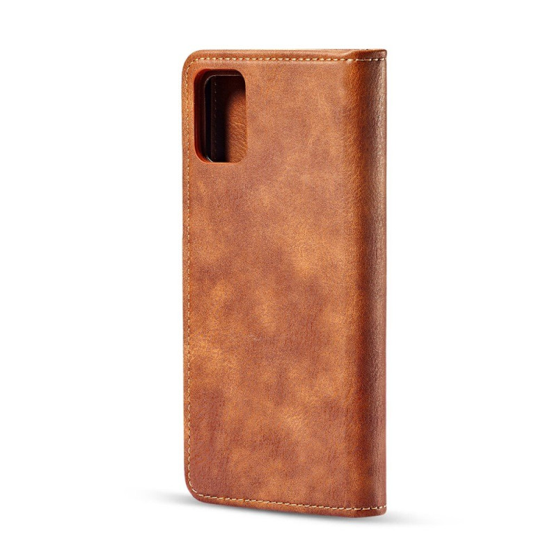 DG.MING Split Leather Wallet Case for Samsung Galaxy A51 - Brown