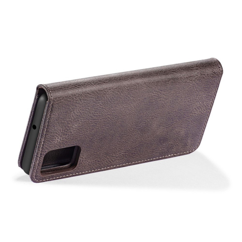 DG.MING Split Leather Wallet Case for Samsung Galaxy A51 - Grey