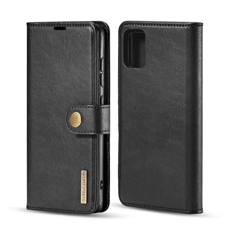DG.MING Split Leather Wallet Case for Samsung Galaxy A51 - Black