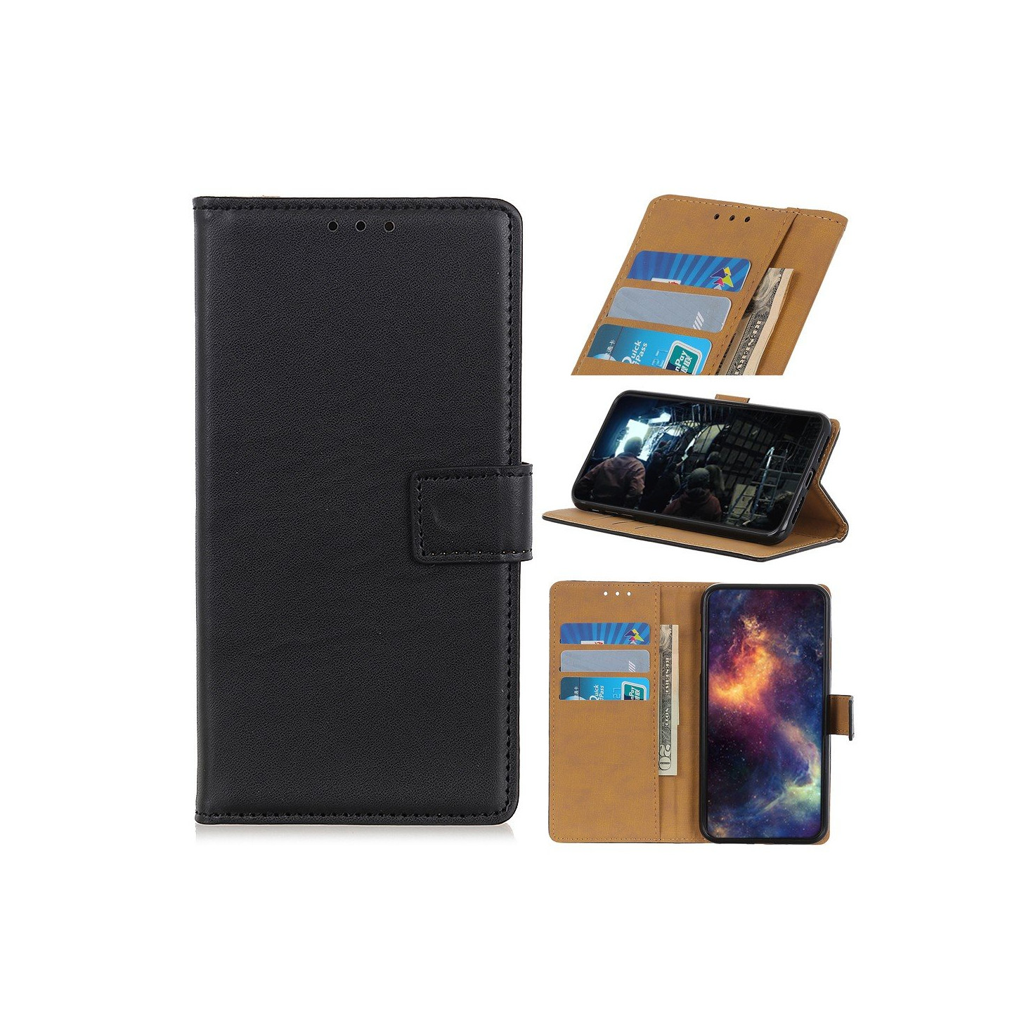 Pung Stand Telefontaske til Samsung Galaxy A51 - Sort