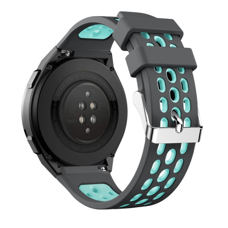 Dobbel farge myk silikon armbånd til Huawei Watch GT 2e - grå/grønn