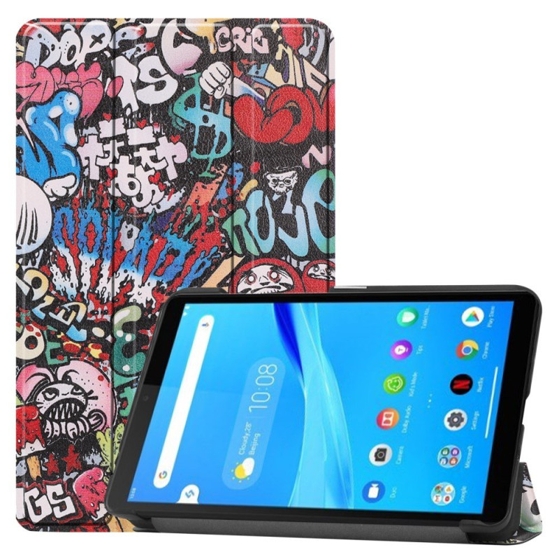 Pattern Tri - fold Stand Kansi Lenovo Tab M7 - Graffiti