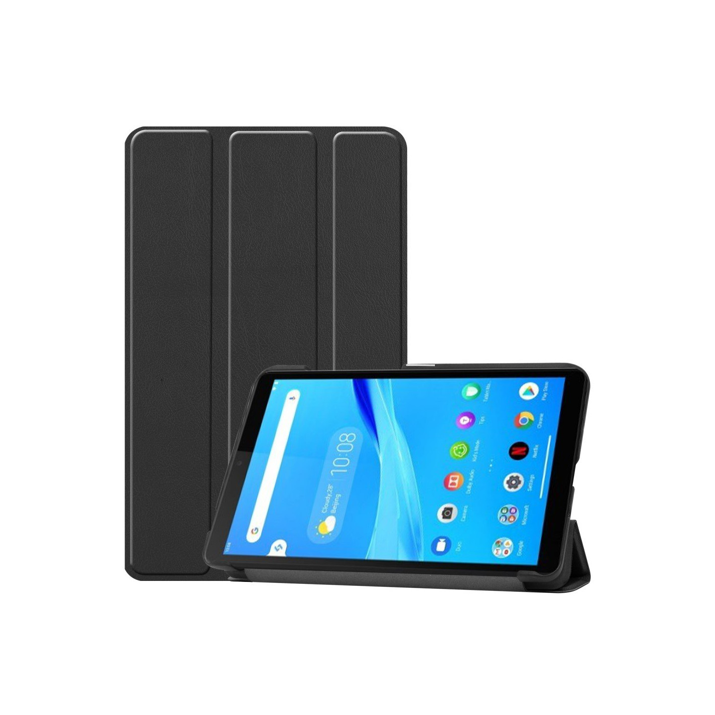 Tri - fold Deksel til Lenovo Tab M7 (1 Gen) - Svart