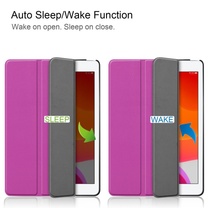 Apple iPad 10.2 2021/2020/2019 Slim Fit Trefoldelig Deksel - Lilla