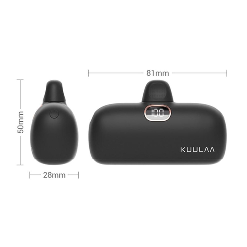 KUULAA 18W 5000mAh kannettava puhelimen laturi USB - C 2 porttia