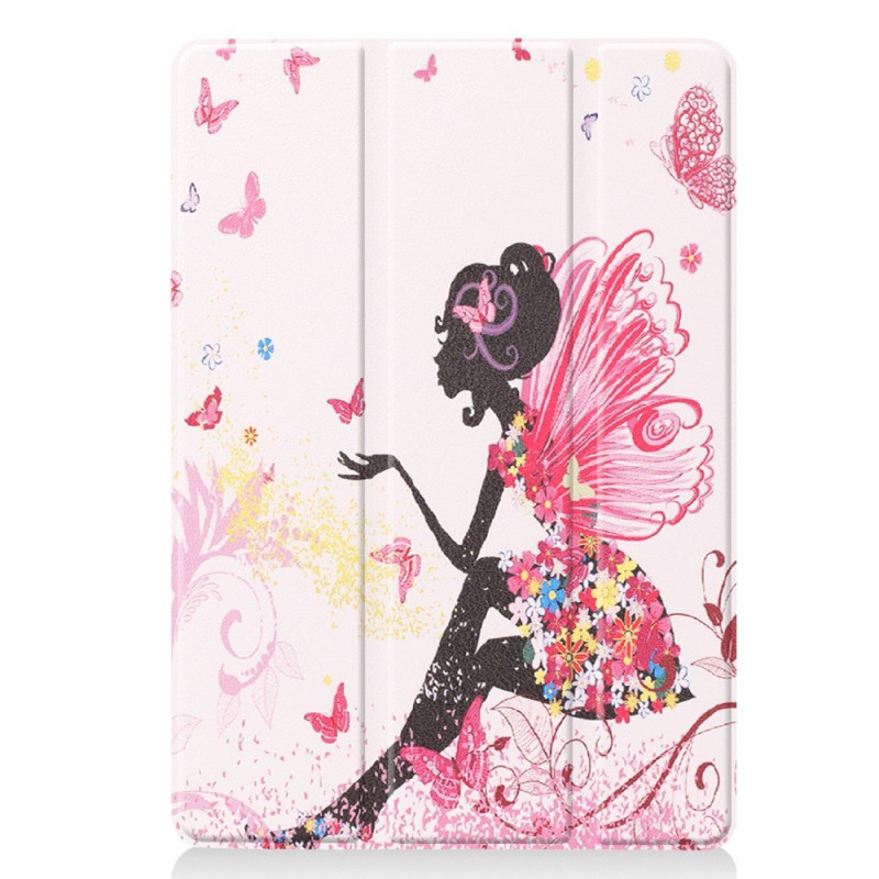 Apple iPad 10.2 (2019) Pattern PU Tri - fold Stand Tablet Case - Beauty