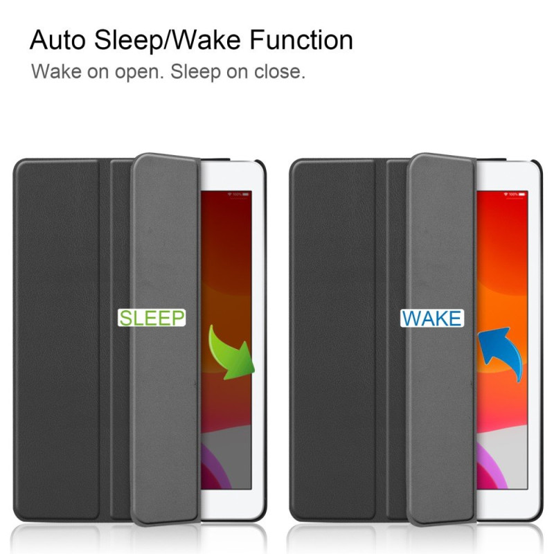 Tri - Fold Stativ Nettbrettdeksel for iPad 10.2 2021 2020 2019 Smart Beskyttelsesdeksel med Automatisk Hvile og Vekking