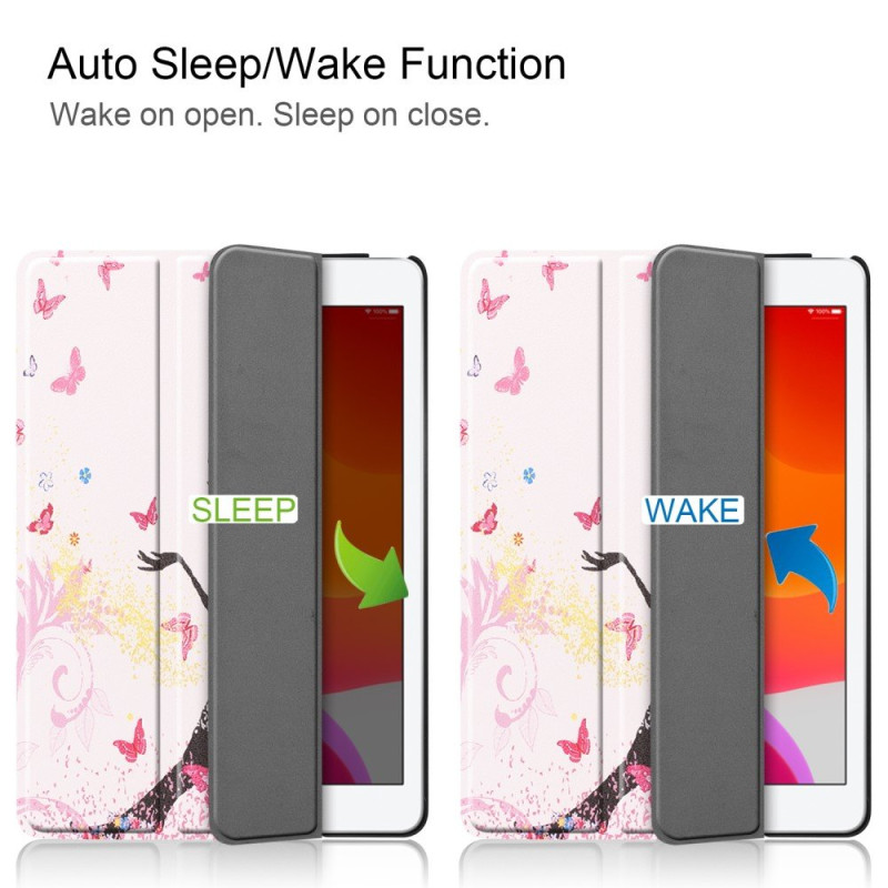 Apple iPad 10.2 (2019) Pattern PU kolminkertainen tabletin kotelo - Kauneus