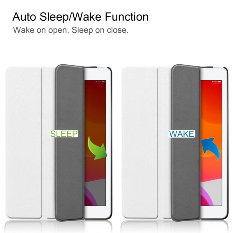 Apple iPad 10.2 2021/2020/2019 Slim Fit Trifoldbart Deksel - Hvit