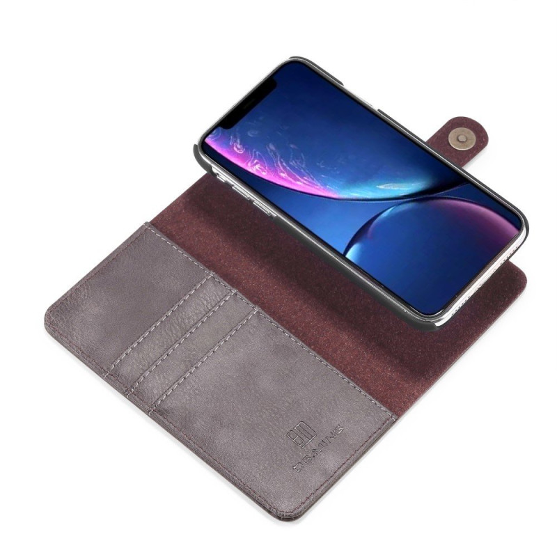 DG.MING For iPhone 11 Stylish Wallet Case - Coffee