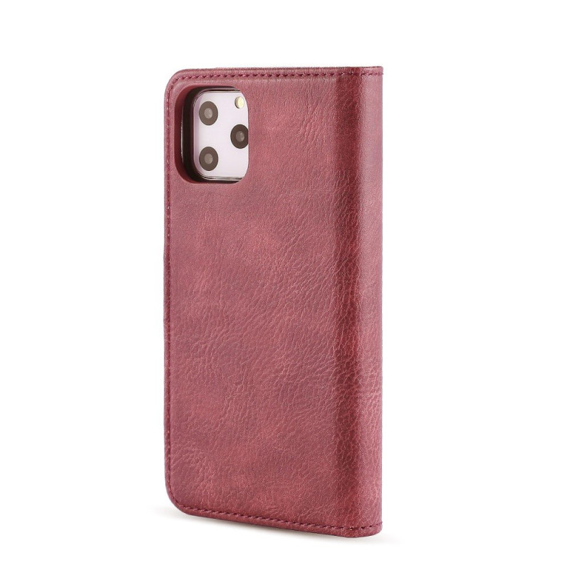 DG.MING For iPhone 11 Pro Stylish Wallet Case - Wine Red