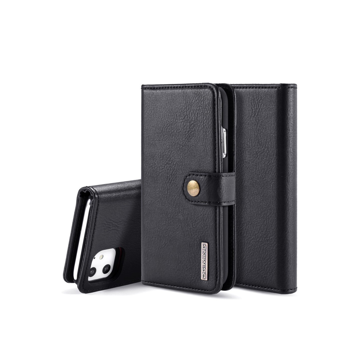 DG.MING For iPhone 11 Stylish Wallet Case - Black