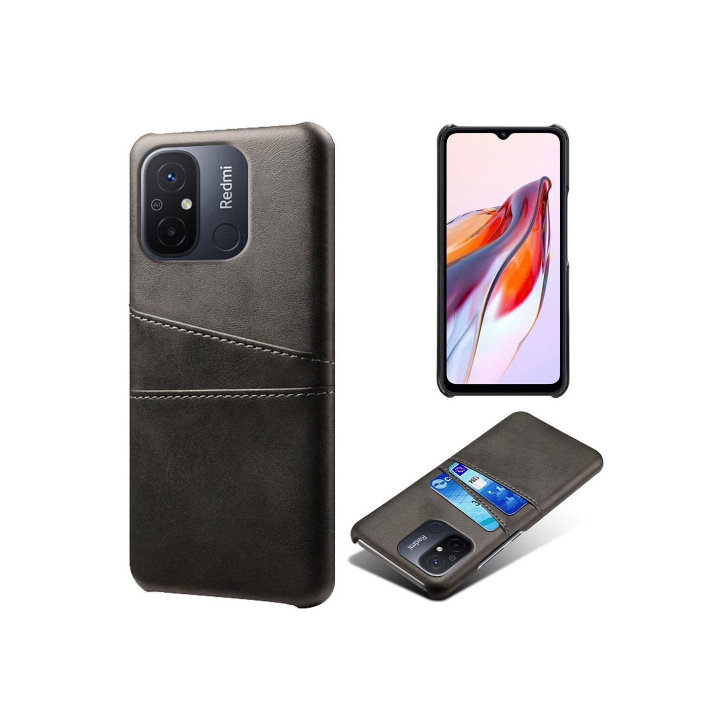 For Xiaomi Redmi 12C KSQ Pu - Leather Coated Shell Hard Case