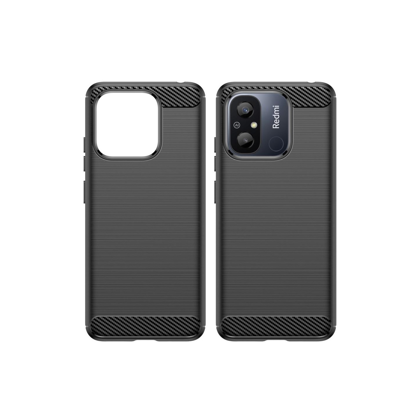 Carbon Fiber Texture TPU Cover for För Xiaomi Redmi 12C