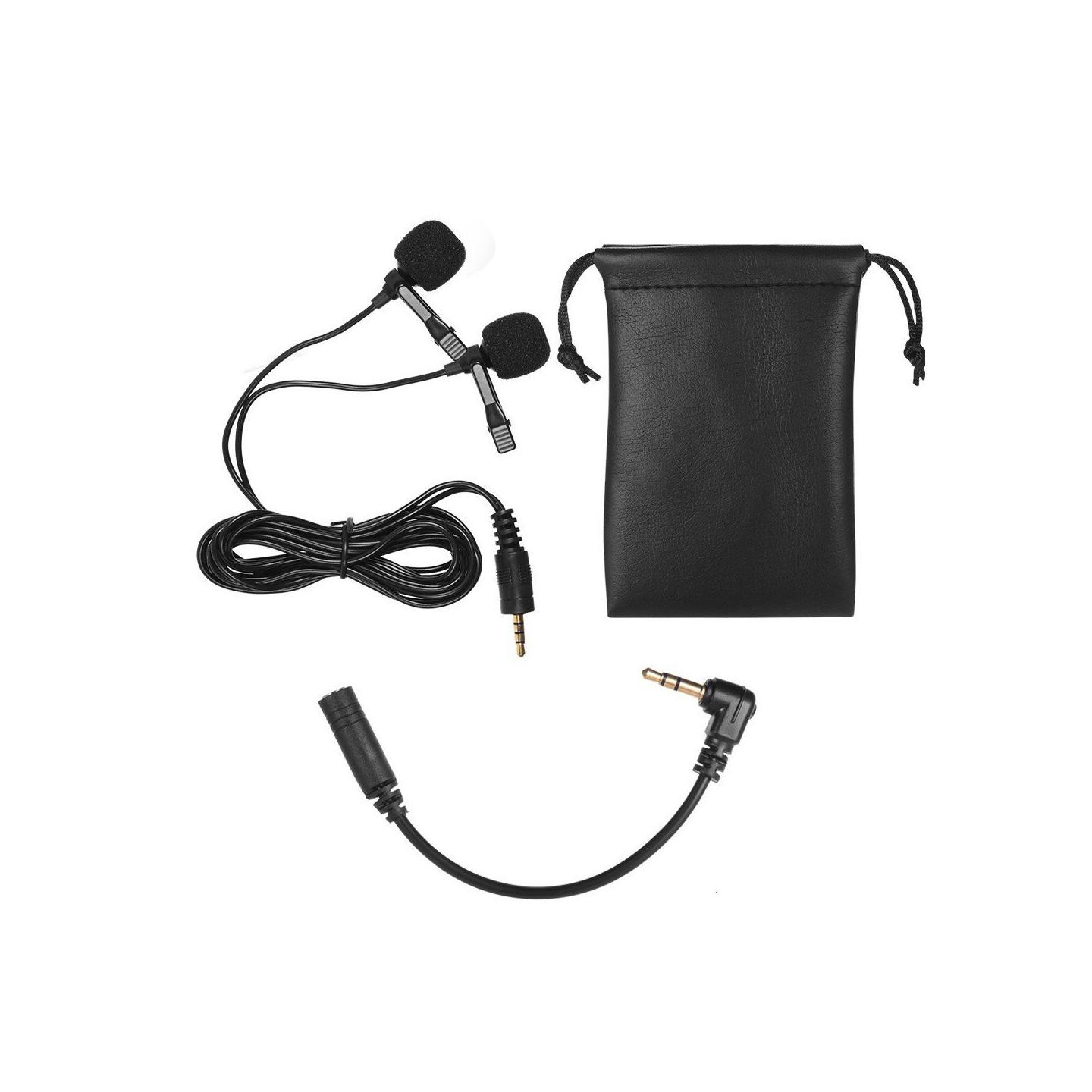 Dual - head Lavalier Lapel Omnidirectional Clip - on Microphone Mic