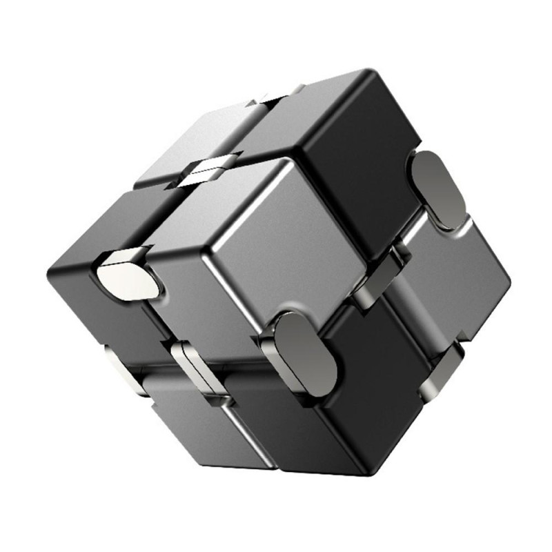 Fidget Spinner Infinite Cube Metal Stress Relief Flip Block - Black - White