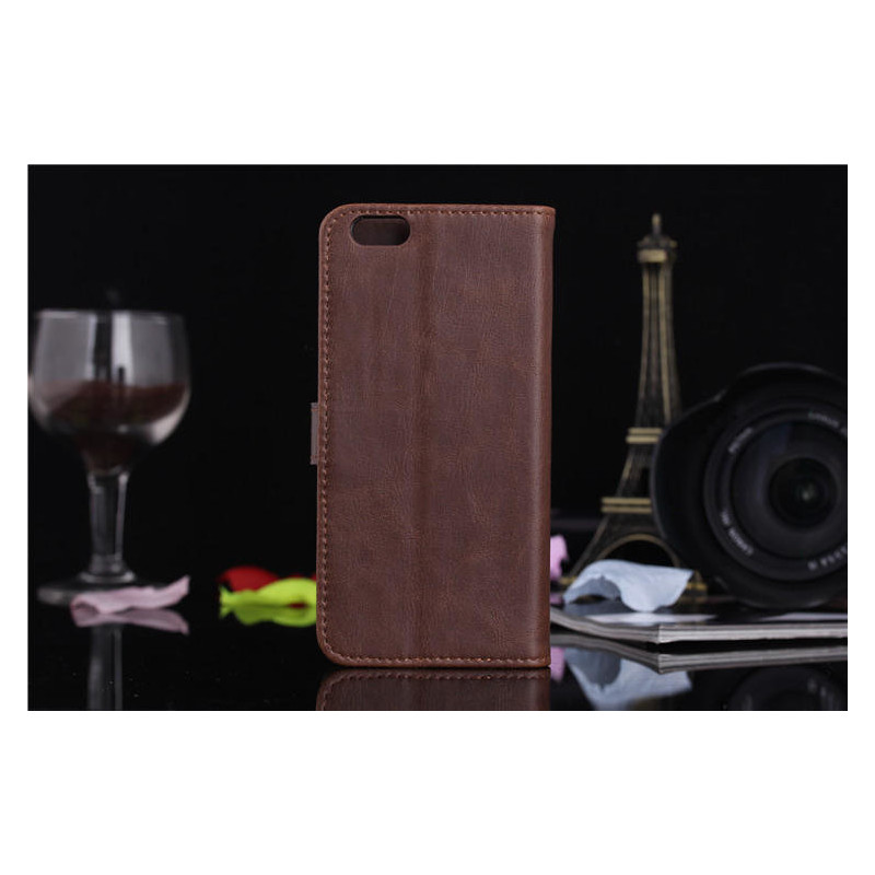 For iPhone 6 / 6s Retro Lompakkokotelo / Fodral - Mörkbrun