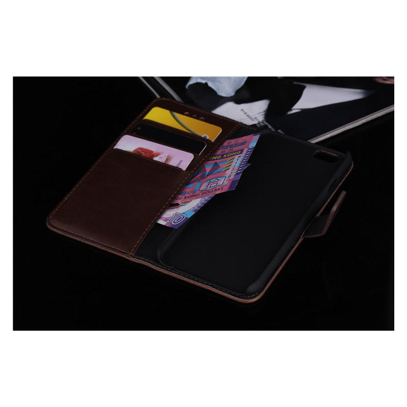 For iPhone 6 / 6s Retro Wallet Case / Fodral - Mörkbrun