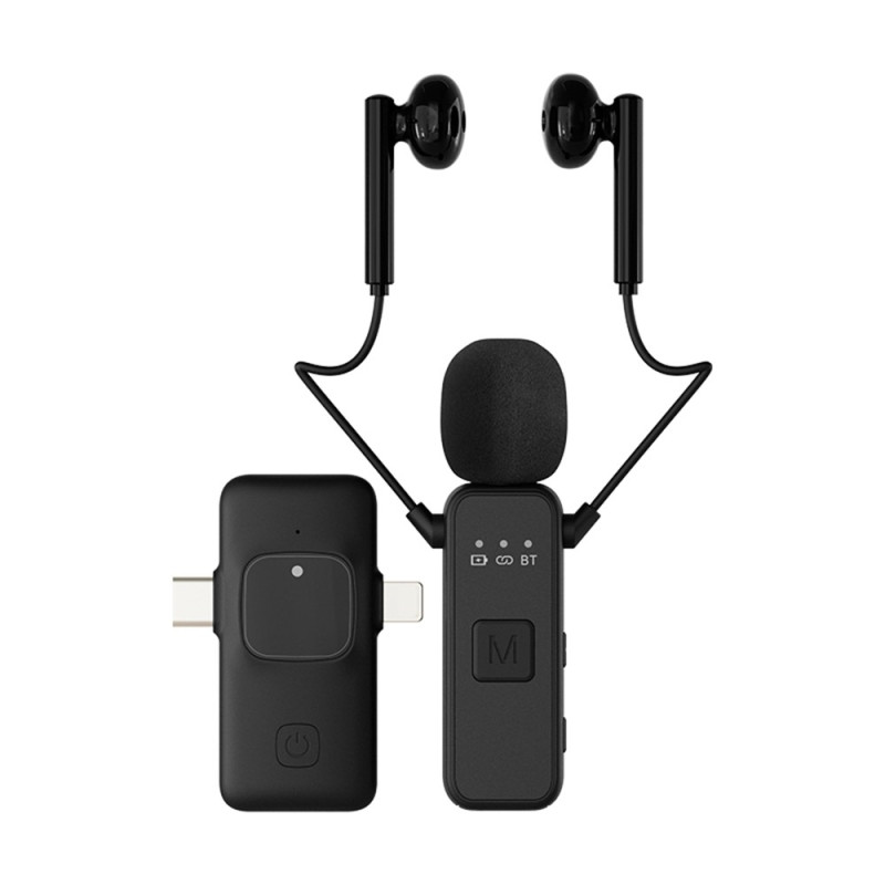 Wireless Lavalier Microphone with Receiver Live Streaming Singing Vlogging Interview
