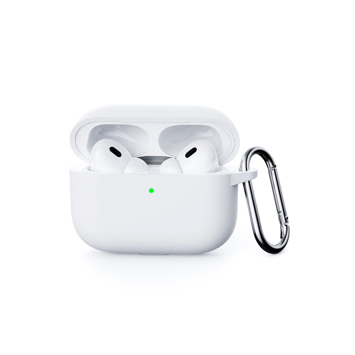 Til AirPods Pro 3 Silikone Etui Integreret Bluetooth Høretelefon Cover med Krog - Hvid