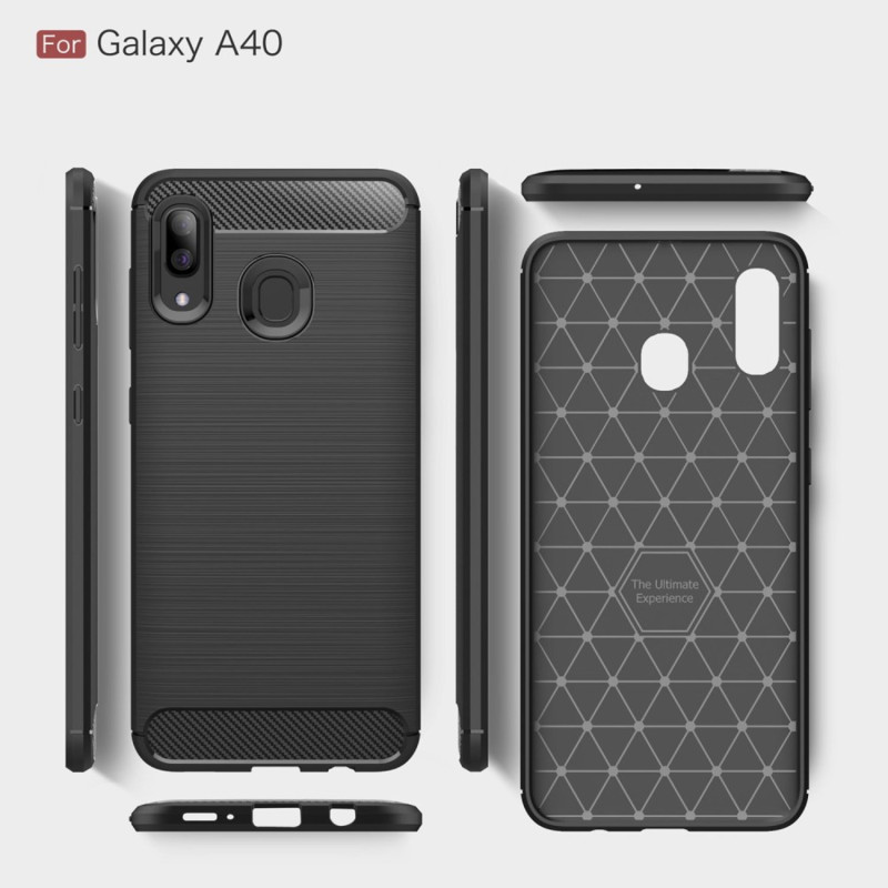 Samsung Galaxy A10 Karbonfiber Teksturcover - Sort