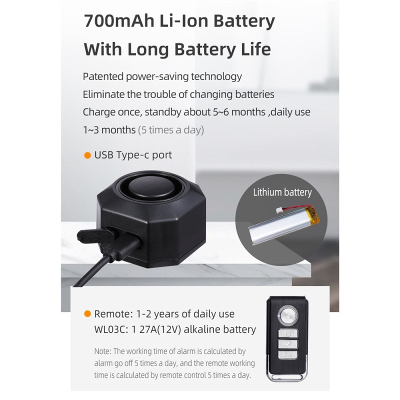 SF32 Trådløst alarmsystem Motorsykkel Moped etc. Fjernkontroll Vanntett Tyverisikring