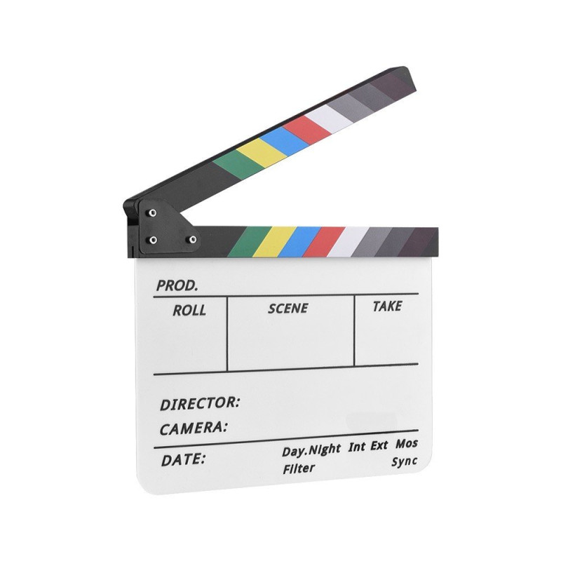 Instruktør Film Clapboard Movie Cut Scene Clapper Board - Farverig pind