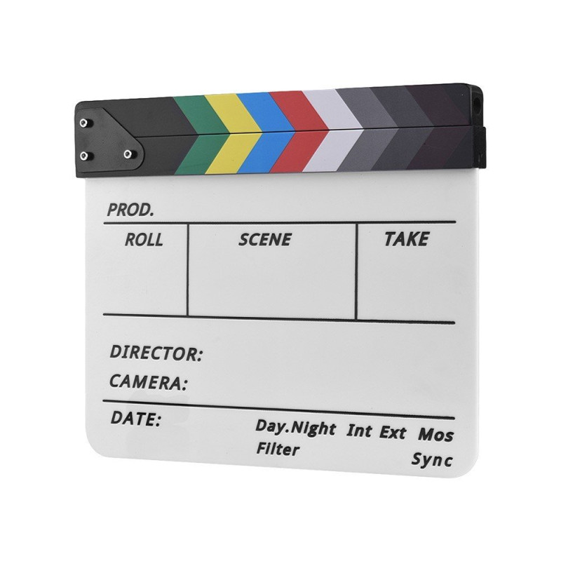 Director Film Clapboard Movie Cut Scene Clapper Board - Colorful Stick