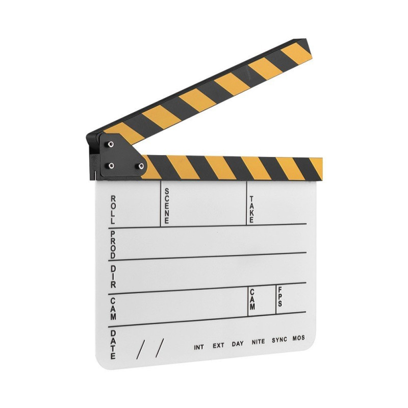 Director Film Clapboard Movie Cut Scene Clapper Board - White