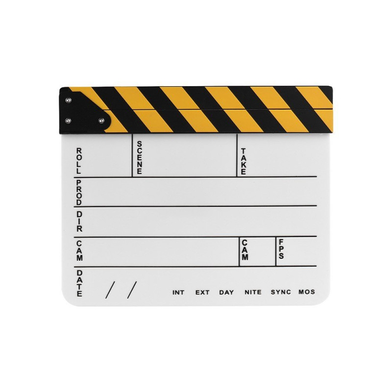 Director Film Clapboard Movie Cut Scene Clapper Board - White