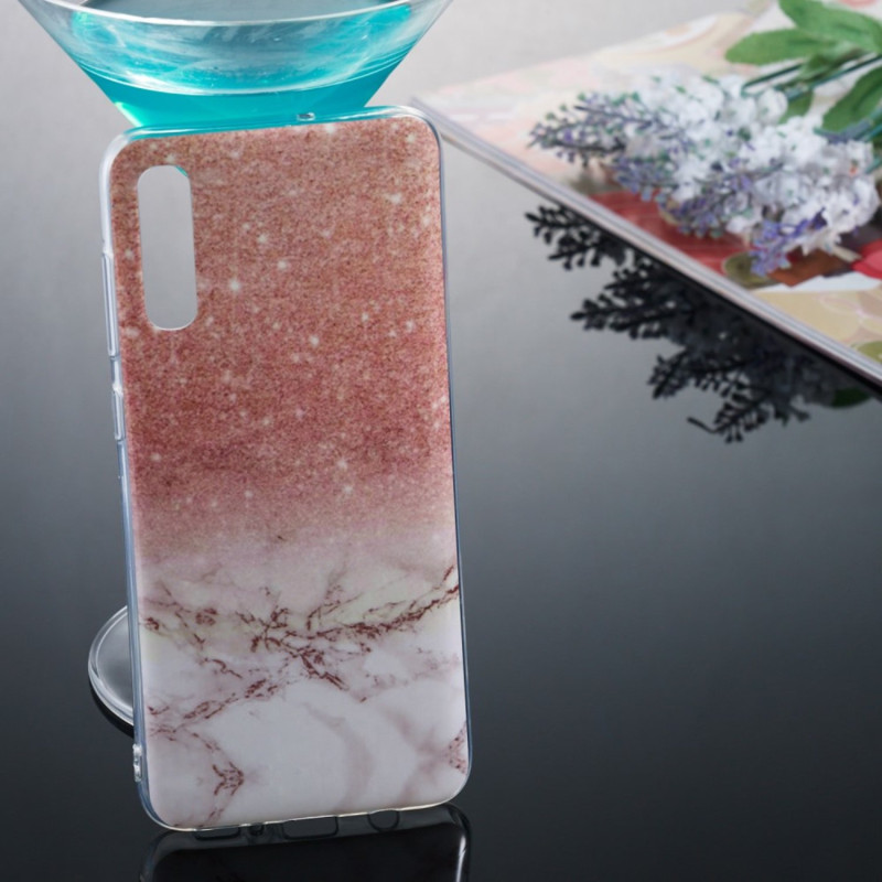 Marble Pattern IMD TPU Soft Back Case for Samsung Galaxy A70 - Style J