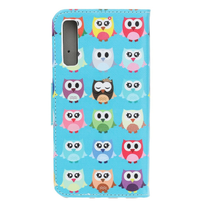 Pattern Wallet Case Samsung Galaxy A70 - Multiple Owls