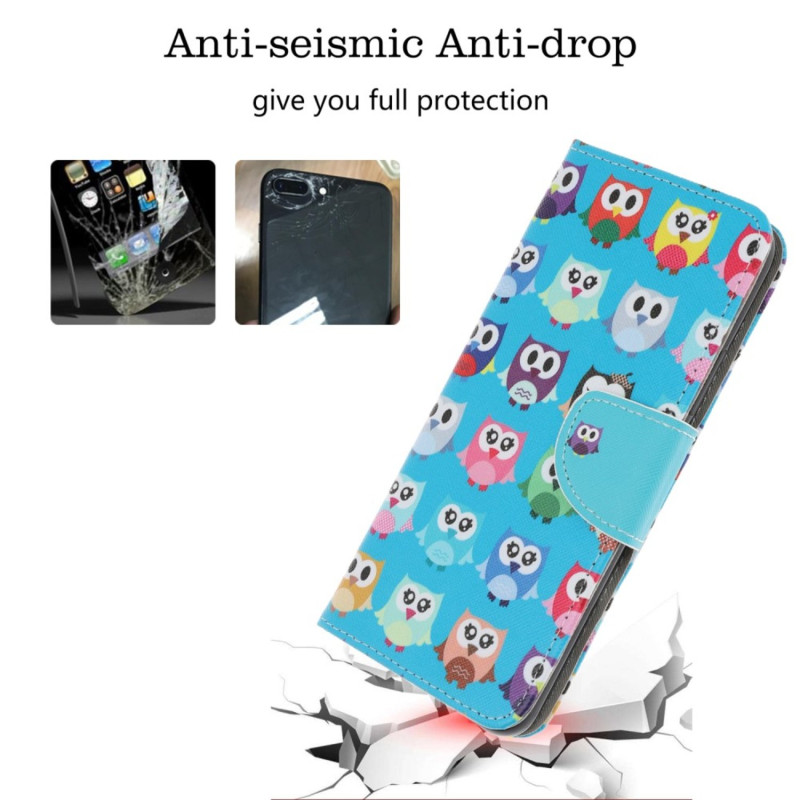 Samsung Galaxy A70 Lommebok - deksel - Flere ugler