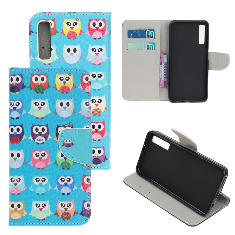 Pattern Wallet Case Samsung Galaxy A70 - Multiple Owls