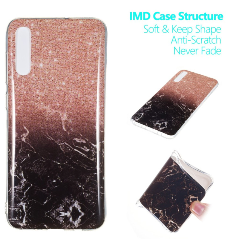 Marble Pattern IMD TPU Soft Back Case for Samsung Galaxy A70 - Style K