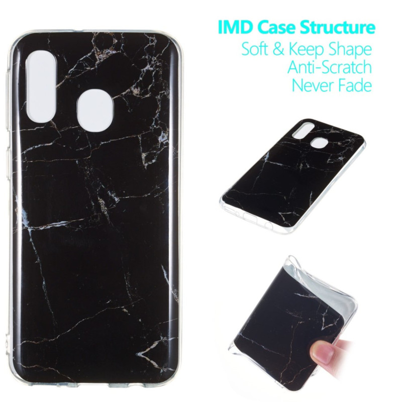 Marble Pattern IMD TPU Soft Back Case for Samsung Galaxy A40 - Style A