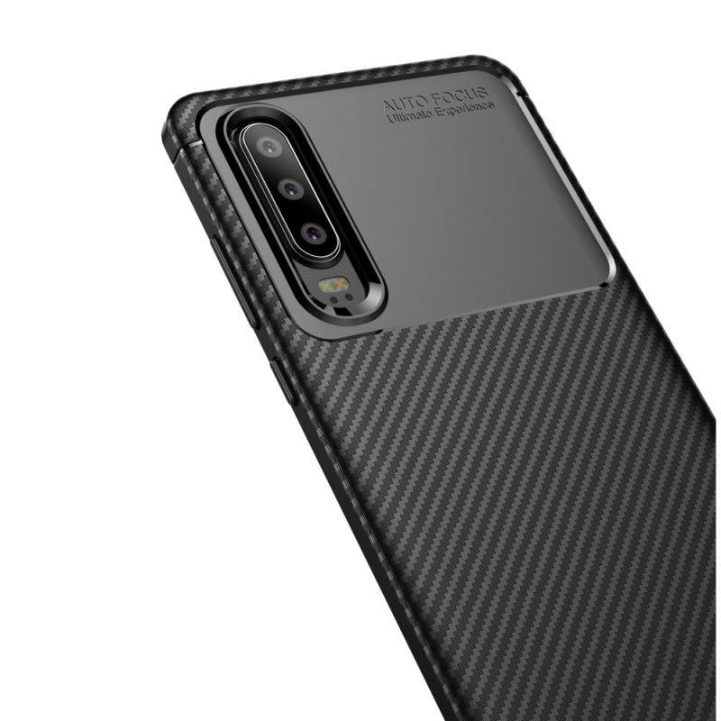 Carbon Fiber Texture Brushed TPU Shell Huawei P30 - Musta