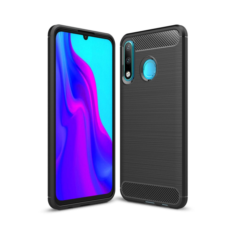 Carbon Fiber Texture Brushed TPU Shell Huawei P30 Lite - Musta